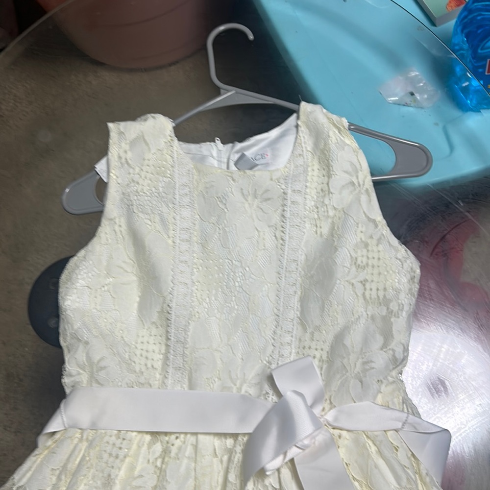 White lace floral dress.
